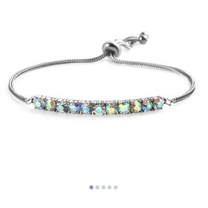 🆕️Aurora Borealis Color Crystal Bolo Bracelet in Stainless Steel